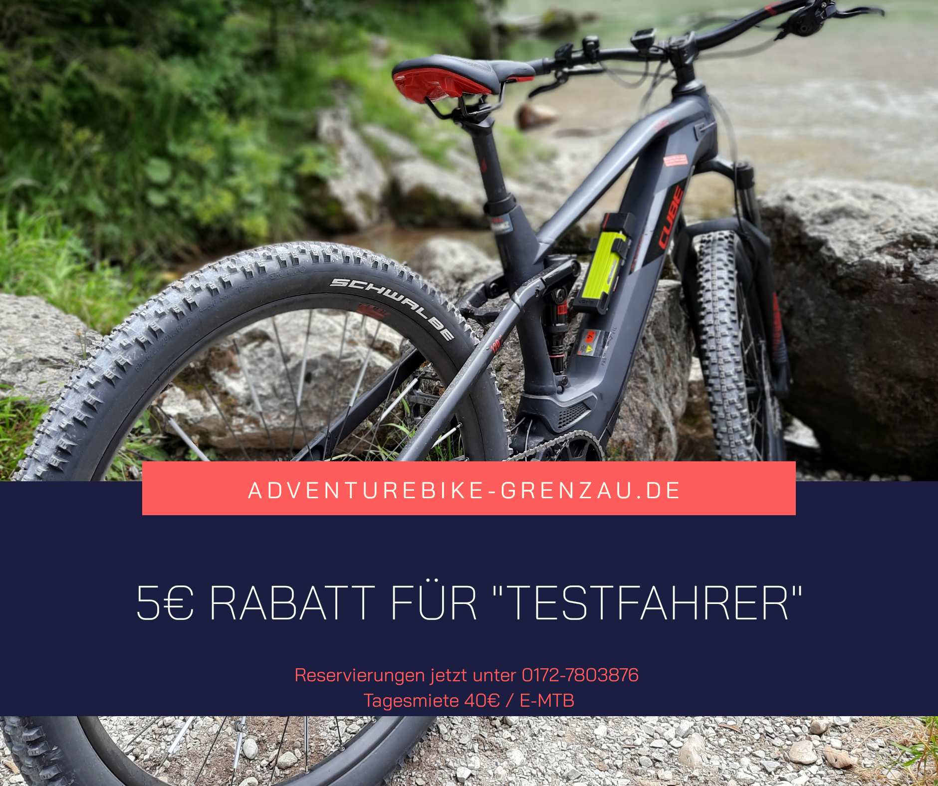 E-Mountainbike mit Rabattangebot und Website-Details